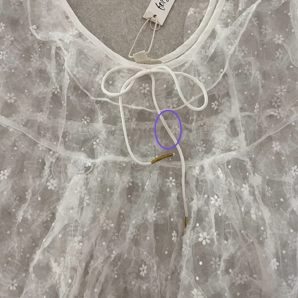 For Love And Lemons Kalea Tulle Maxi Dress white sheer tulle dress - size small - Picture 16 of 17